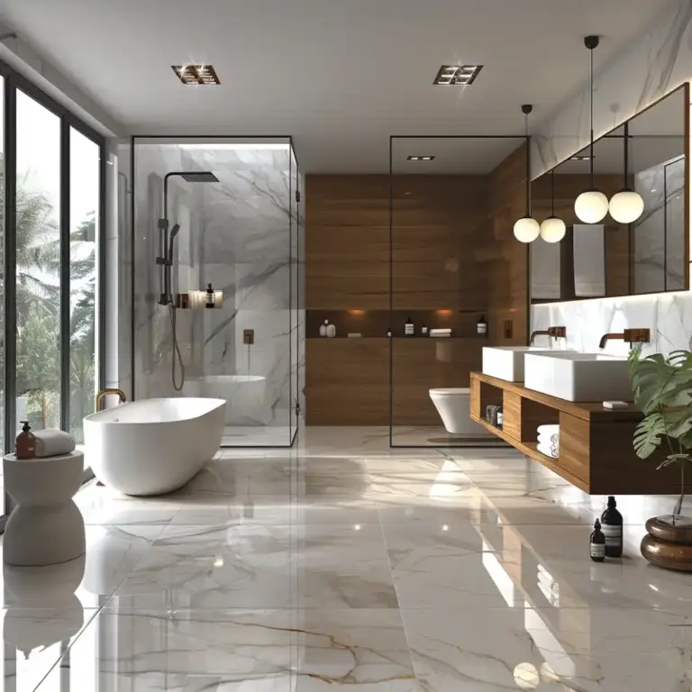 modern bathroom remodel white marble style por