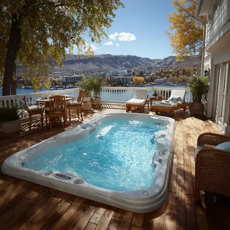 deck hot tub