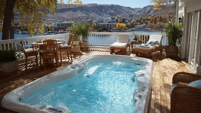 deck hot tub