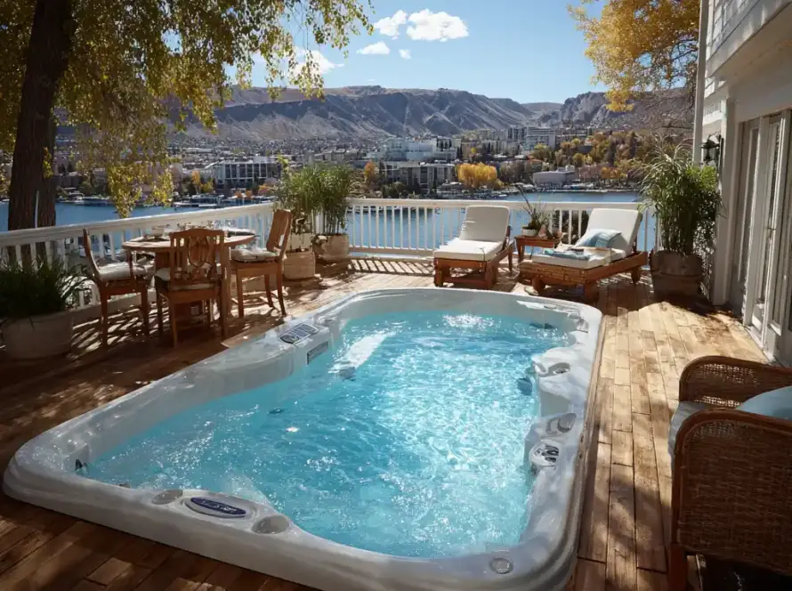 deck hot tub